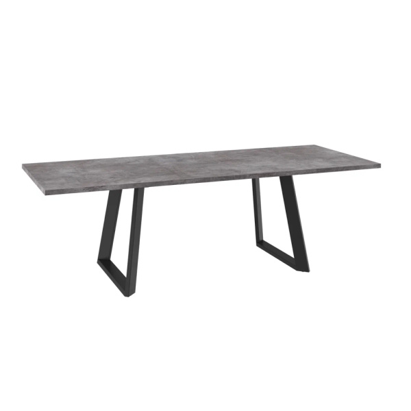 Стол LOFT LUX-180, раздвижной 180(240)х95, ДЫМЧАТАЯ КЕРАМИКА/ЧЕРНЫЙ LOFT 180